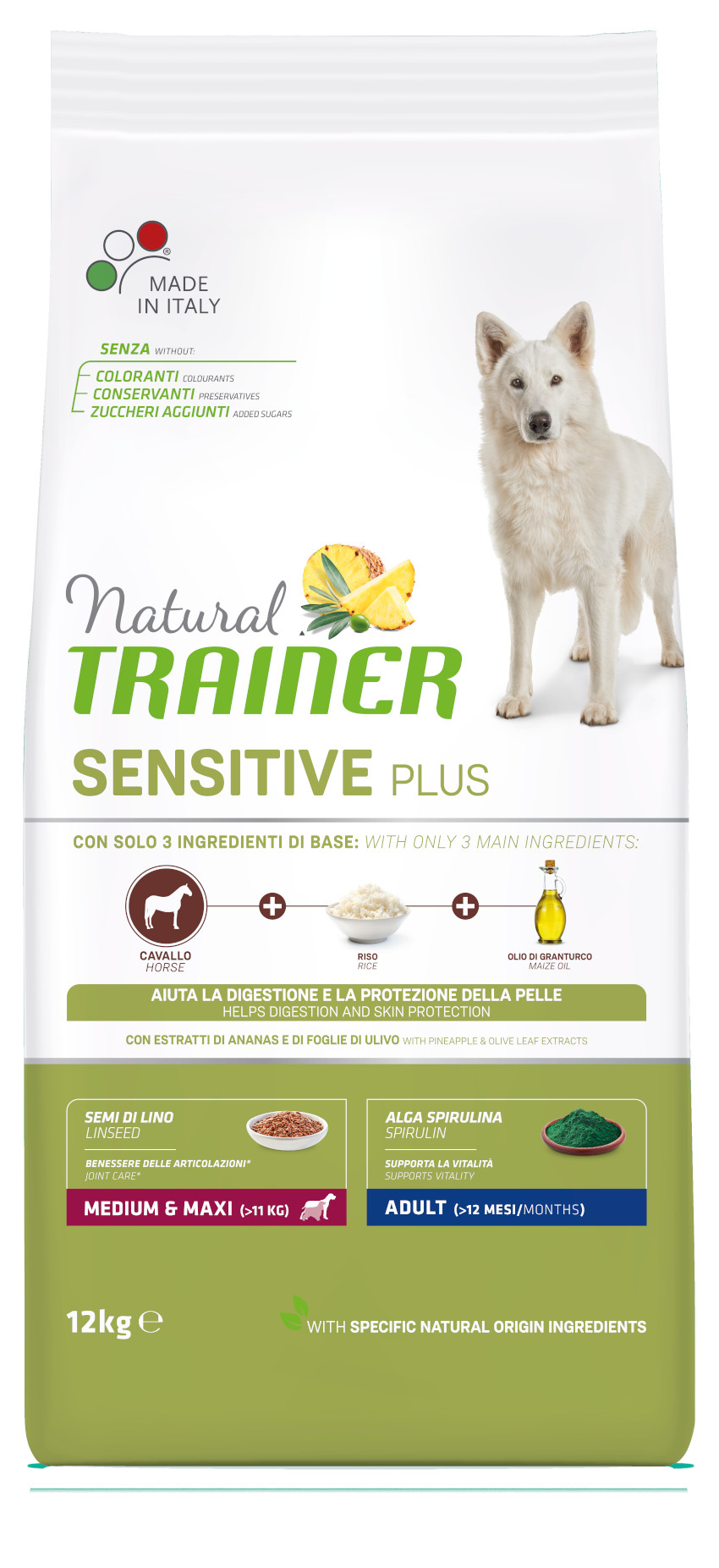 Sensitive Plus Medium&Maxi Adult con cavallo-riso-olio 12kg